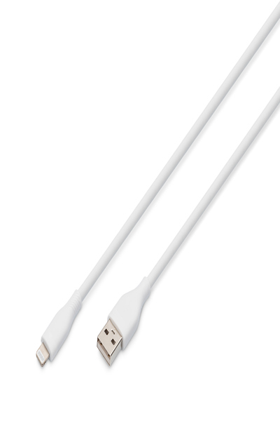 DIGITUS Lightning silikonanslutningskabel, USB-A - Lightning 0,5m, vit - AK-600108-005-W