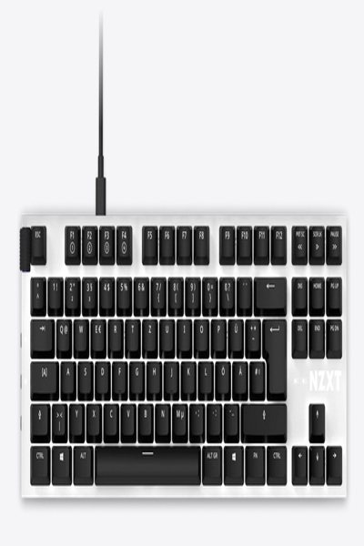 NZXT KB-1TKDE-WR - Tenkeyless (80 - 87%) - USB - Mechanical - QWERTZ - LED - White