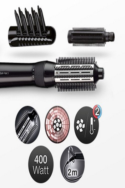 Braun AS330 - Hot air brush - Warm - Scrollbar - All hair - Long - Medium - Dry/wet hair - BRAS330E