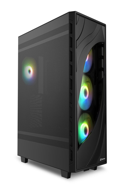 Sharkoon REBEL C80M RGB, Midi-Tower, PC, Svart, ATX, micro ATX, Mini-ITX, Metall, Gaming - 4044951041145