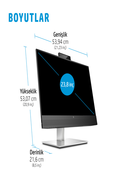 HP E24MV G4 Conferencing Monitor: 24-inch (60.5 cm) conferencing monitor. - 169L0E9#ABU