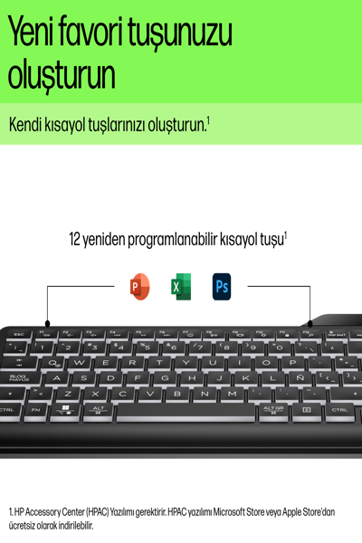 HP 405 Multi-Device Backlit Wired Keyboard: USB-C - 7N7C1AA