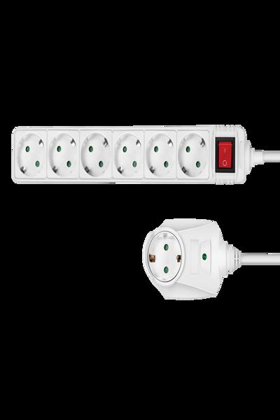 LogiLink LPS274 7-uttag Power Strip 6x CEE 7/3 + 1 - LPS274