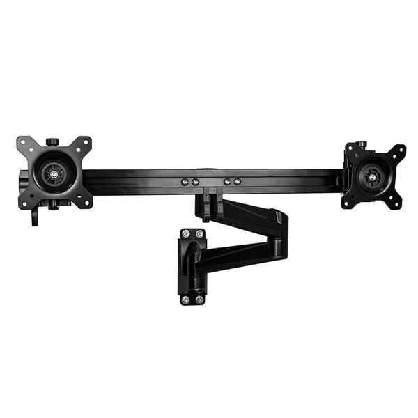 StarTech.com Wall-Mount Dual Monitor Arm - Articulating - 10 kg - 38.1 cm (15") - 61 cm (24") - 75 x 75 mm - 100 x 100 mm - Black - ARMDUALWALL