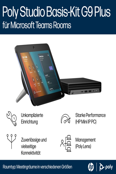 Poly Studio Base Kit G9 Plus for Microsoft Teams HP Mini IP PC - A3LU8AA