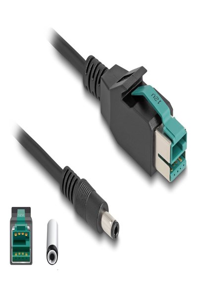 Delock PoweredUSB cable - USB PlusPower (12 V) (M) to DC jack 5.5 x 2.5 mm (M) - 80497