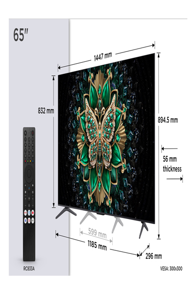 TCL C6K 65C6K TV 65" 4K Ultra HD Smart Wi-Fi Metallic - Flat Screen - 65C6K