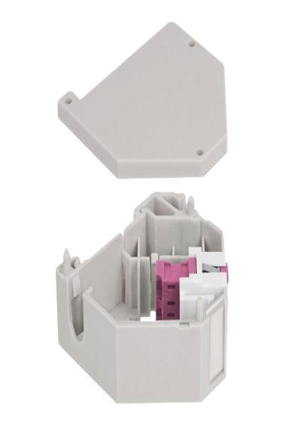 Delock DIN Rail Adapter with Keystone LC Duplex Female to LC Duplex Female Violet - Grey/White - Plastic - 87195
