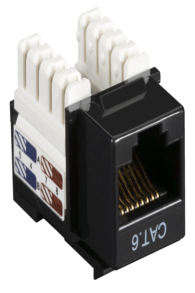 Black Box CAT6 Keystone Jack 25-pack, Svart - CAT6J-BK-25PAK