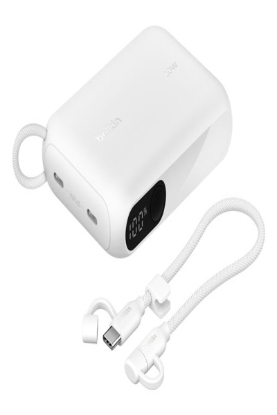 Belkin BoostCharge - Power Bank - with Display - 10000 mAh - 20 Watt - PD - Fast Charge - 2 - BPB027HQWH