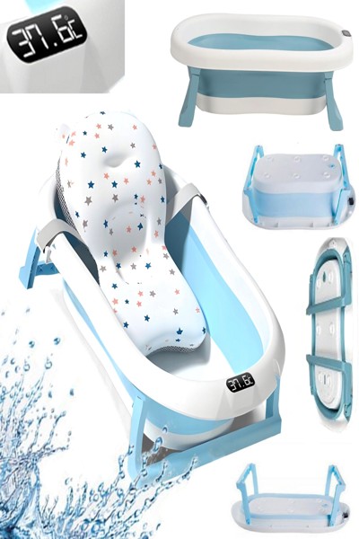 Extralink, baignoire bleue pour enfants avec thermomètre LED