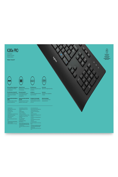 Logitech Keyboard K280e for Business - Full-size (100%) - Wired - USB - AZERTY - Black - 920-005210