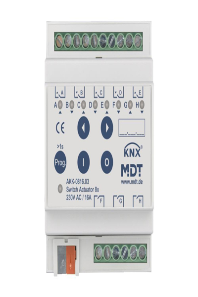 Actionneur de couplage MDT AKK-0816.03 8 voies 4TE REG 16A 230VAC