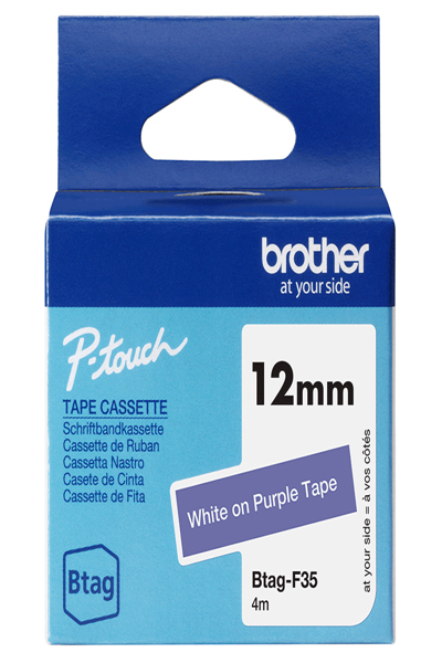 Brother BTAG-F35 - White on purple - BTAGF35