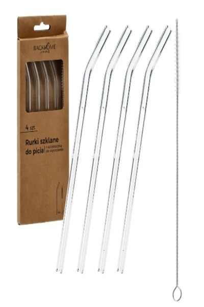 Lot de 4 pailles en verre avec brosse Extralink