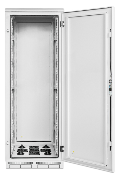 Intellinet Industrial IP55 19" Network Cabinet with Integrated Fans - 42U 800 mm (31.5 in.) Depth - Roof-mounted Four-fan Ventilation Unit - Dust-ingress and Water-jet Protection - Floor-standing - Assembled - Light Gray RAL7035 - Wall mounted rack - 42U - 1000 kg - - 716147