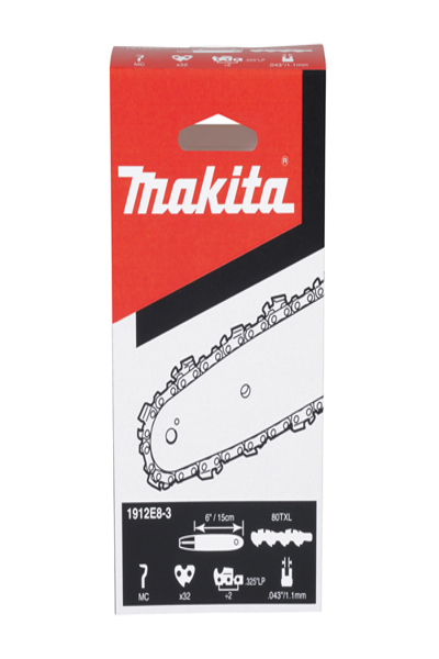 Makita 1912E8-3 - SÃƒÂ¤gekette 80TXL fÃƒÂ¼r Akku-AstsÃƒÂ¤ge DUC150 & UC029G SchienenlÃƒÂ¤nge 15.0 - 1912E8-3