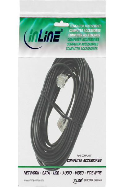 Câble modulaire InLine RJ11 mâle / mâle 6P4C 10 m