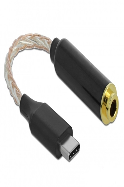 Delock Audio adapter - 24 pin USB-C male to balanced stereo 4.4 mm female - 66302