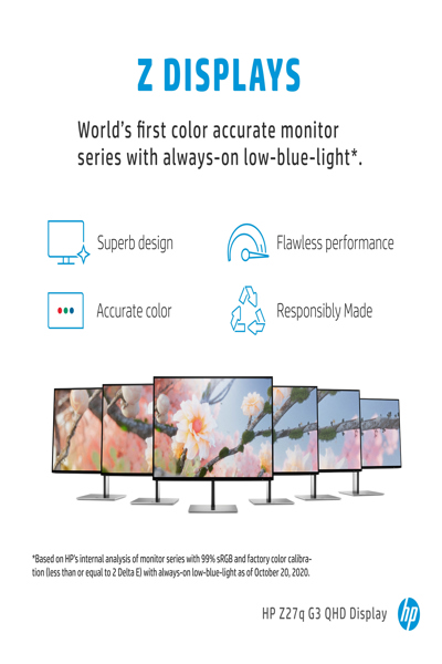 HP Z27q G3 QHD - 68.6 cm (27") - 2566 x 1440 pixels - Quad HD - LED - 5 ms - Silver - 1C4Z7AA