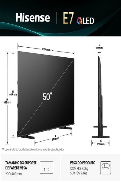 HISENSE 50E7Q TV 50" - 50E7Q