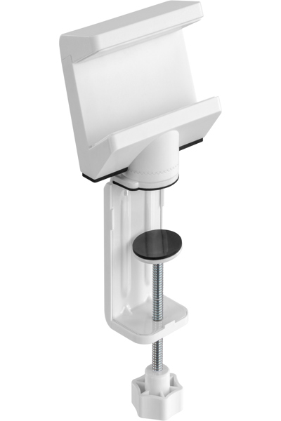 Pince de table InLine pour multiprise - rotative - serre-joint à vis blanc