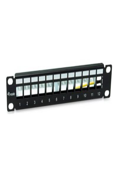 Panneau de brassage Equip 12 ports Cat.6A 10" FTP 1U Keystone, montage sur rack - Panneau de brassage