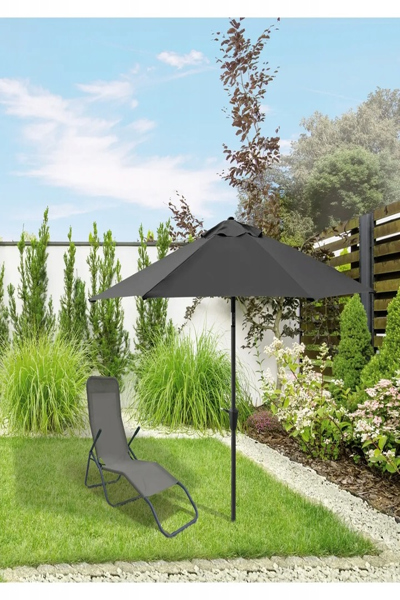 Extralink Black Forest Folding Garden Umbrella 3m Graphite L-0720-3m