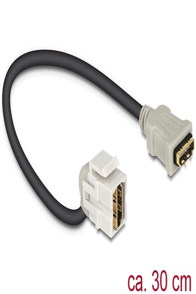 Delock Keystone-modul HDMI hona > HDMI hona 110° med kabel - 86326