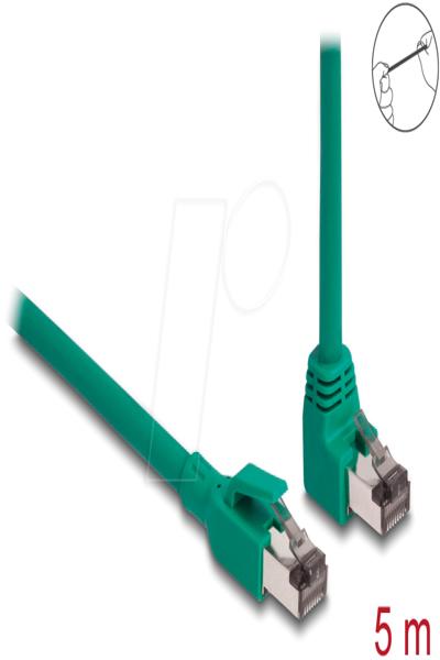 Delock RJ45 Network Cable PROFINET SF/UTP 90° angled 5 m green - 5 m - Cat6 - SF/UTP (S-FTP) - RJ-45 - RJ-45 - Green - 80125