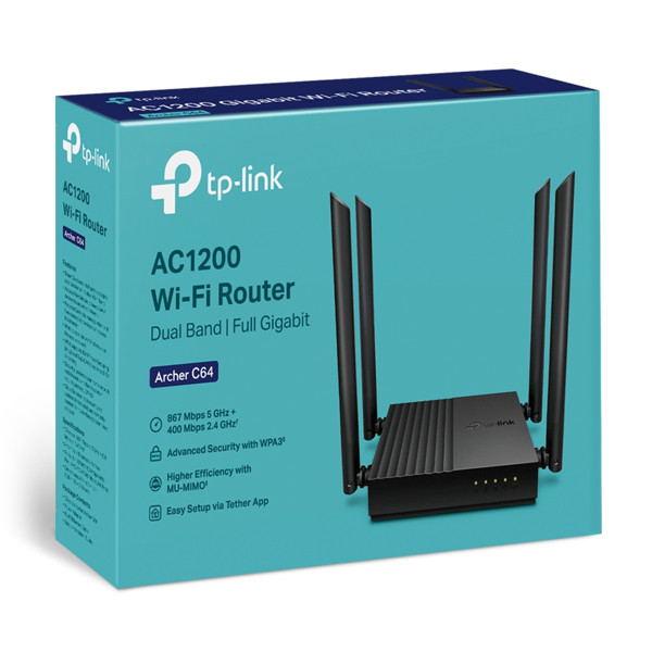TP-LINK ARCHER C64 AC1200 Dubbelbandsrouter - ARCHER C64