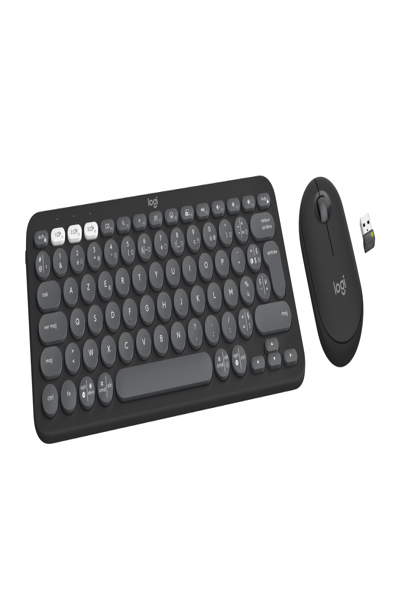 Logitech 920-012209 - Wireless - RF Wireless + Bluetooth - Scissor key switch - AZERTY - Graphite - Mouse included - 920-012209