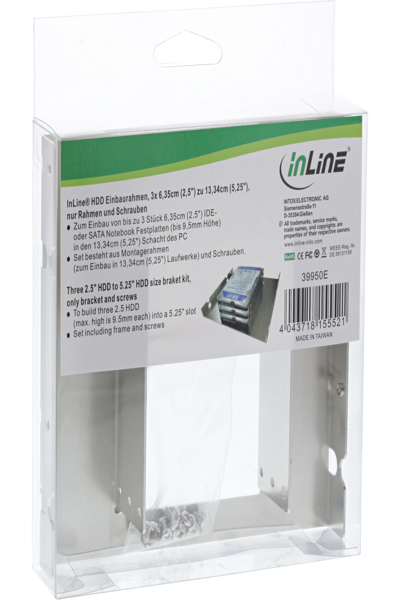 Kit de supports en ligne 3x supports et vis pour disques durs de 2,5" à 5,25"