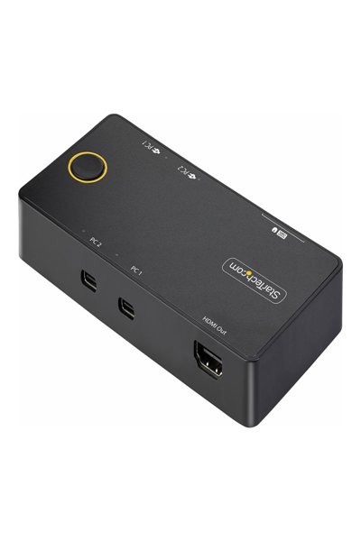 StarTech.com 2-portars USB-C KVM-switch, enkel 4K 60Hz HDMI-skärm, dubbla 100W strömförsörjningsportar, bussdriven, kompatibel med USB typ-C/USB4/Thunderbolt 3/4 - C2-H46-UC2-PD-KVM
