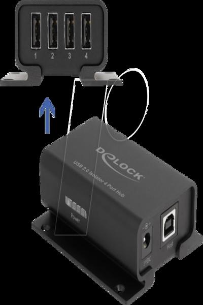 Delock 4-portars USB 2.0-isolatorhubb med 5 kV isolering för dataledningar, 0 - 40 °C, 0 - 60 °C, 73 mm, 90 mm, 31 mm, 5 V - 64226