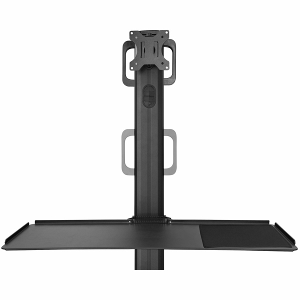 Computer desk with wheels and monitor mount CPU/PC holder Keyboard tray Ergonomic desktop computer cart - WKSTNCART