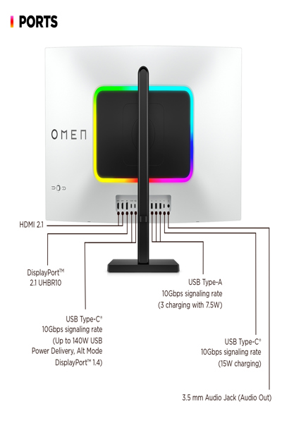 HP OMEN Transcend 32 UHD OLED Gaming Monitor: 32-inch 4K OLED gaming monitor. - 9R181AA#ABB