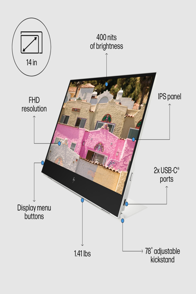 HP E-Series E14 G4 - 35.6 cm (14") - 1920 x 1080 pixels - Full HD - LED - 5 ms - White - 1B065AA#ABB