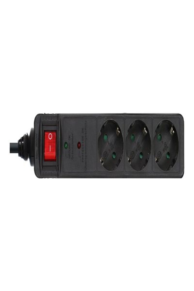 Bloc multiprises InLine CEE 7/3 - 3 prises - protection contre les surtensions - interrupteur - noir