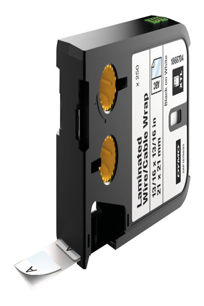 Dymo Laminated Wire/Cable Wrap - Black on white - 250 pc(s) - Black - Thermal transfer - Vinyl - Belgium