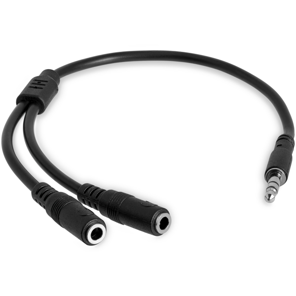 StarTech Slim Stereo Splitter Cable 3.5mm Male to 2 Female - MUY1MFFS