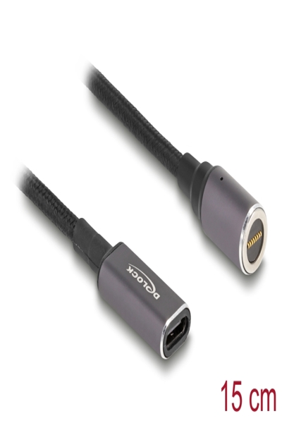 Delock Strömkabel - 24-stifts USB-C (F) till 8-stifts kontakt magnetisk - 80781