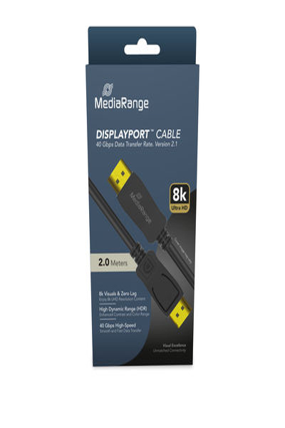 MEDIARANGE DISPLAYPORT CABLE VER. 2.1 40 GBPS BLACK