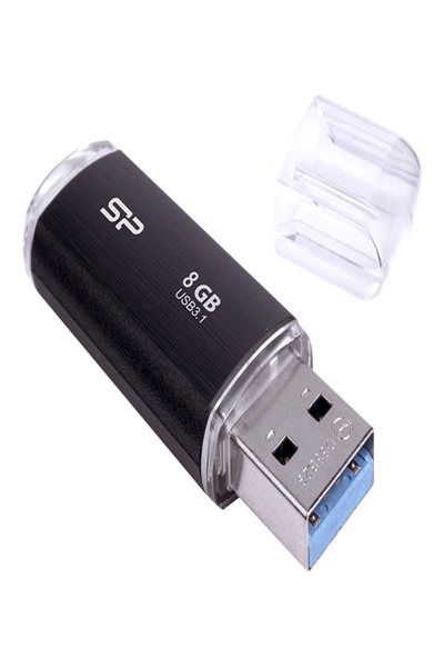 Silicon Power 8GB Blaze B02 - 8 GB - USB Type-A - 3.2 Gen 1 (3.1 Gen 1) - Cap - 8 g - Black