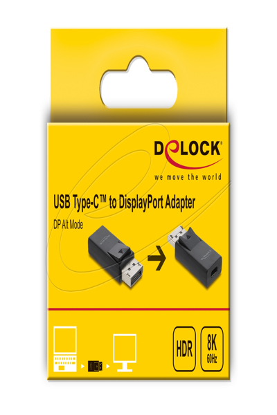 Delock USB Type-C to DisplayPort Adapter 8K with HDR and HDCP Support - Adapter - Digital - 61078