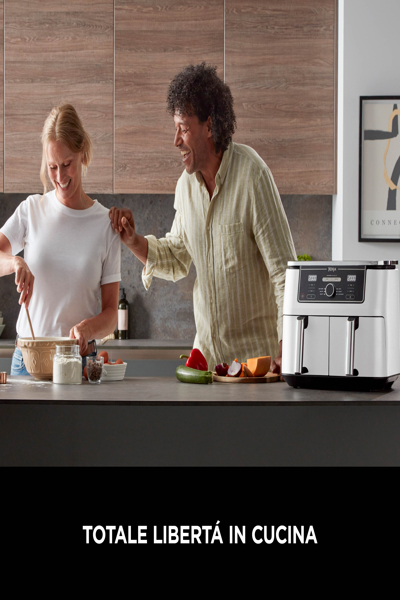 SharkNinja Ninja AF400EU, Hot air fryer, 9.5 L, Double, White, Rotary, Touch, Stand-alone - AF400EUWH