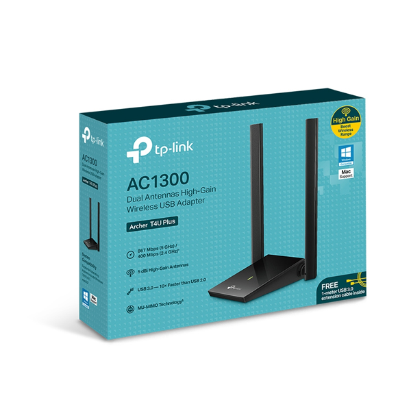 TP-LINK Archer T4U Plus AC1300 Wi-Fi USB Adapter - ARCHER T4U PLUS