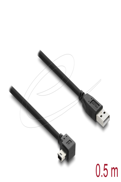 Delock USB 2.0 Cable Type-A Plug to Type Mini-B Right Angled 0 - Cable - Digital - 81650