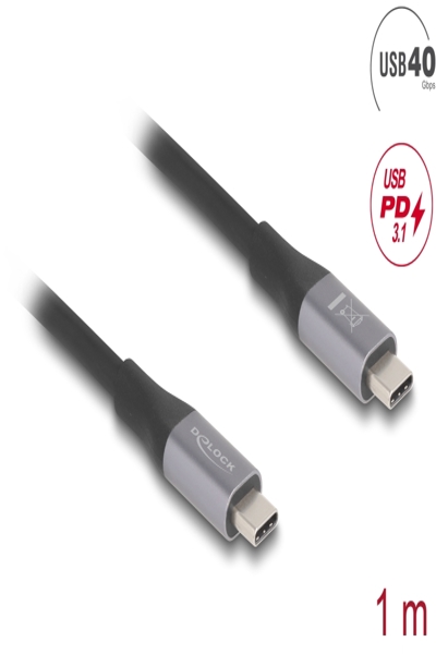 Delock USB-kabel - 24-stifts USB-C (hane) till 24-stifts USB-C (hane) - 81191