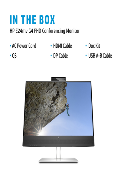 HP E24MV G4 Conferencing Monitor: 24-inch (60.5 cm) conferencing monitor. - 169L0E9#ABU